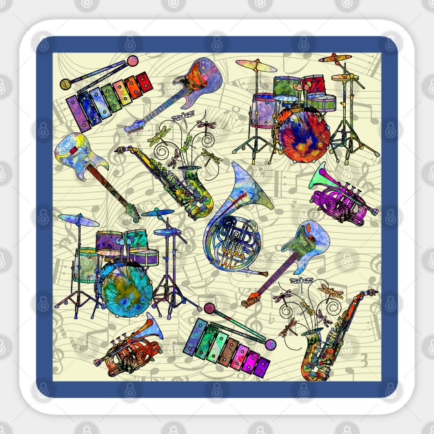 Colorful Musical Instruments Sticker by Zodiart